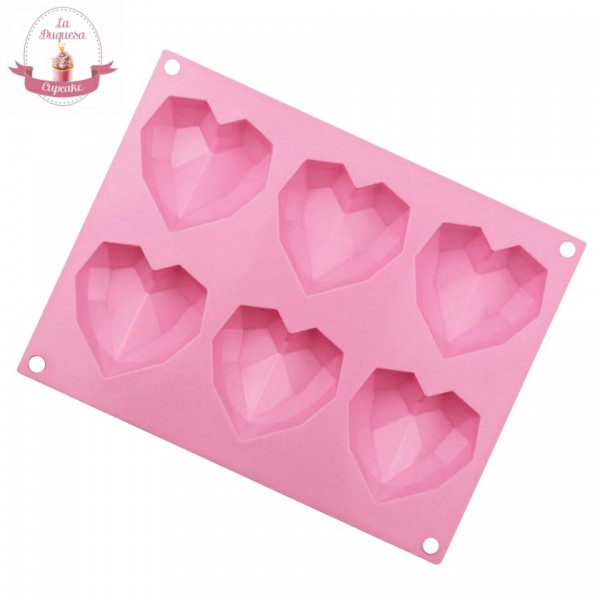 Molde de Silicona 6 Corazones Wilton