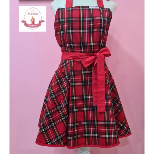 DELANTAL MUJER TARTAN - La Duquesa CupCake